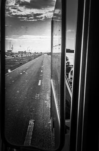 View of road through window