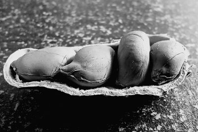 High angle view of abandoned shoes