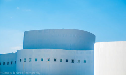 Blue building against clear sky
