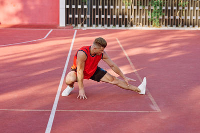 Man running on floor