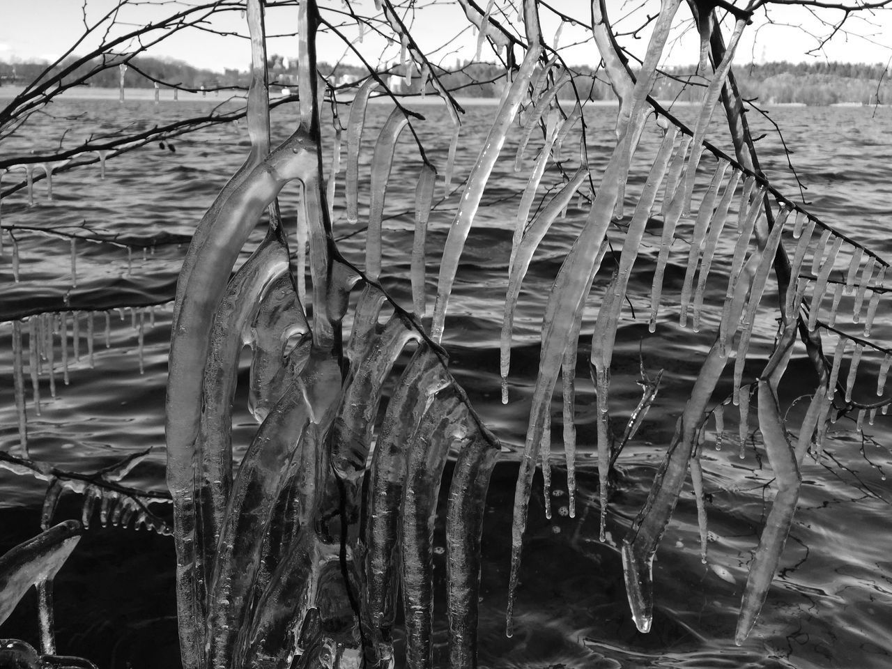 VIEW OF FROZEN LAKE