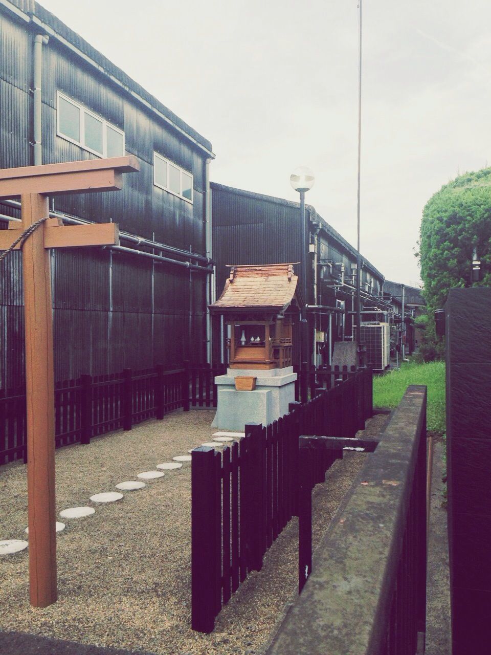 built structure, architecture, building exterior, house, sky, railing, the way forward, empty, residential structure, residential building, outdoors, day, steps, wood - material, no people, street, absence, building, clear sky, in a row