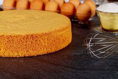 Close-up of cake on table