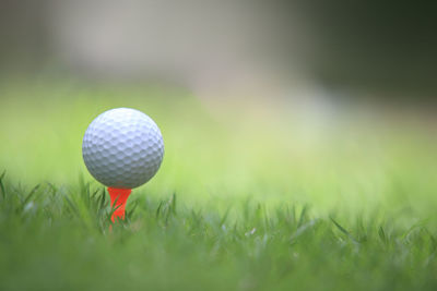 Close-up of ball on field