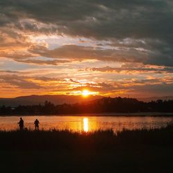Scenic view of sunset over sea