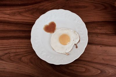 High angle view of breakfast in plate