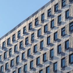 Low angle view of building against clear sky