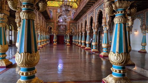 Panoramic view of temple in building