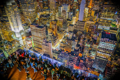 High angle view of buildings in city