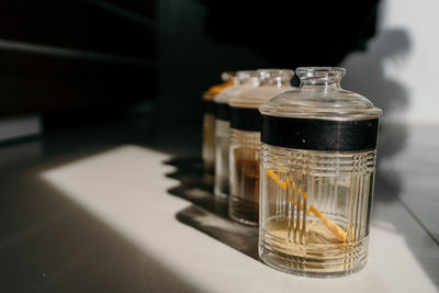 Close-up of glass on table