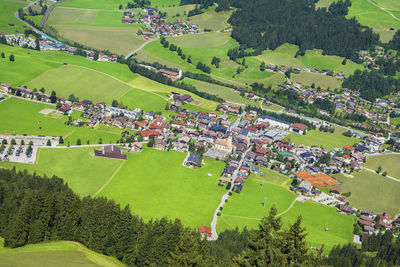 High angle view of agricultural field