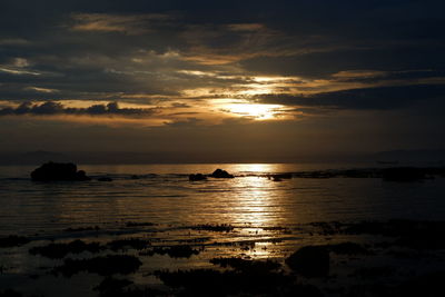 Scenic view of sea during sunset