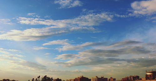 Low angle view of buildings against sky