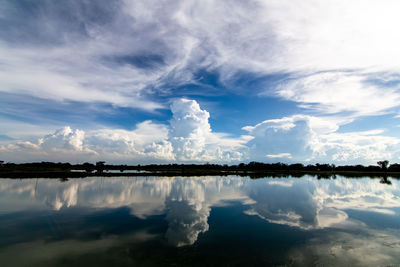 Panoramic view of lake against sky