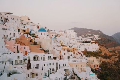 High angle view of buildings in town