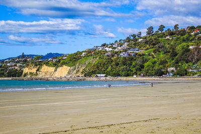 Scenic view of beach against sky