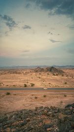 Scenic view of desert against sky