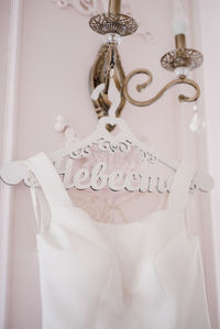 Close-up of text on wall