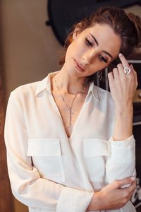 Young woman looking away
