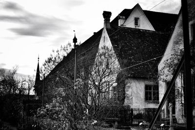 Low angle view of house against sky