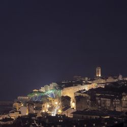 View of illuminated cityscape at night