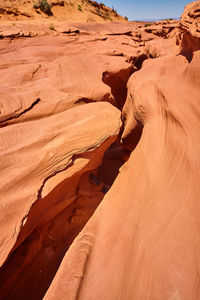 Sand dunes in desert