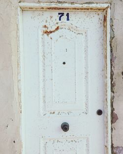 Close-up of metal door