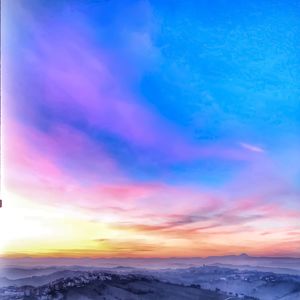 Scenic view of dramatic sky during sunset