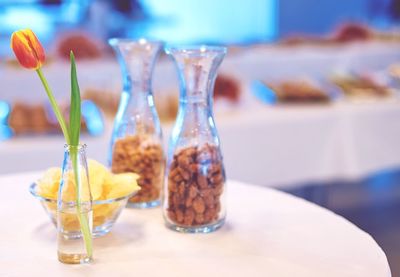 Close-up of drink in glass on table