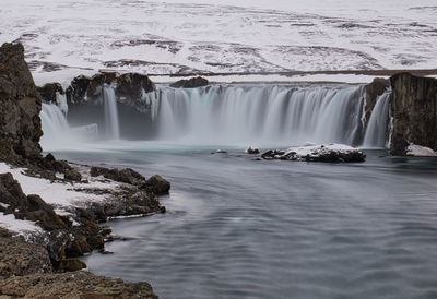 Scenic view of waterfall