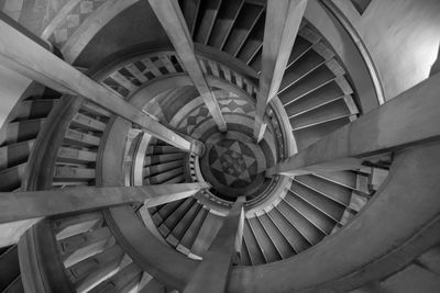 Directly below shot of spiral staircase