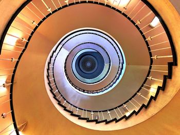 Directly below shot of spiral staircase