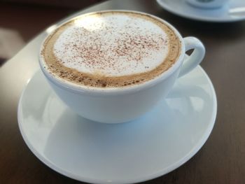 Close-up of coffee on table