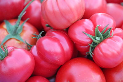 High angle view of tomatoes for sale in market