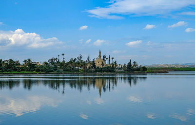 Panoramic view of temple against sky