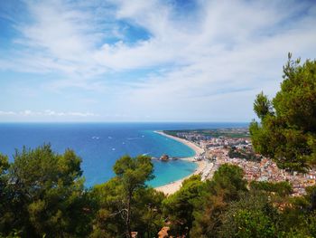 High angle view of sea against sky