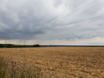 Scenic view of field against sky