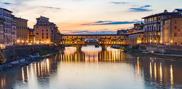 Bridge over river in city