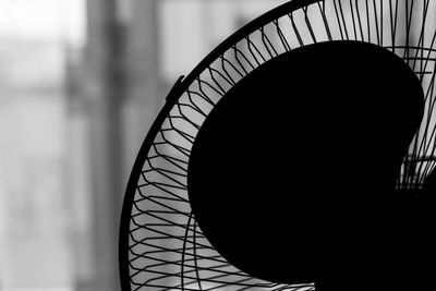 Close-up view of electric fan