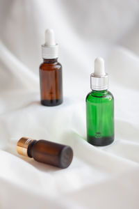 Close-up of bottles on table