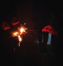 Firework display at night