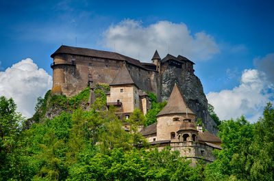 Low angle view of castle against sky