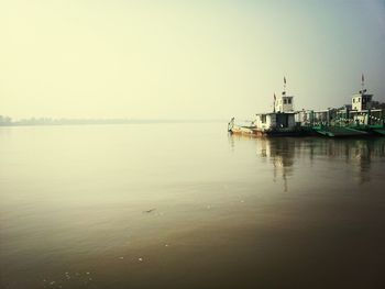 View of boats in calm sea