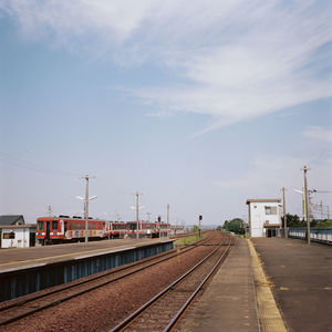 Railroad tracks against sky