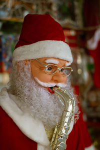 Close-up of santa during christmas