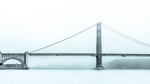 View of suspension bridge against sky