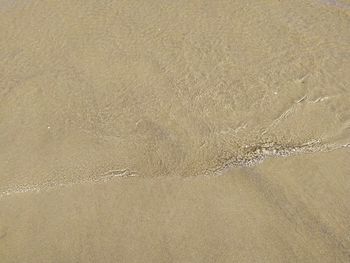 High angle view of sand on beach