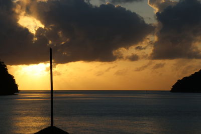 Scenic view of sunset over sea