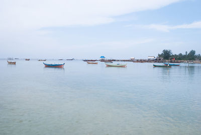 Boats in calm sea