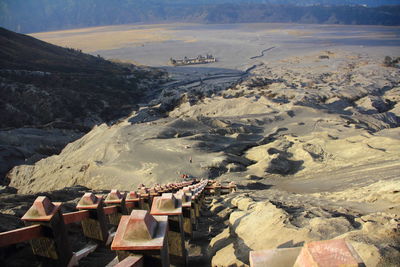 High angle view of land